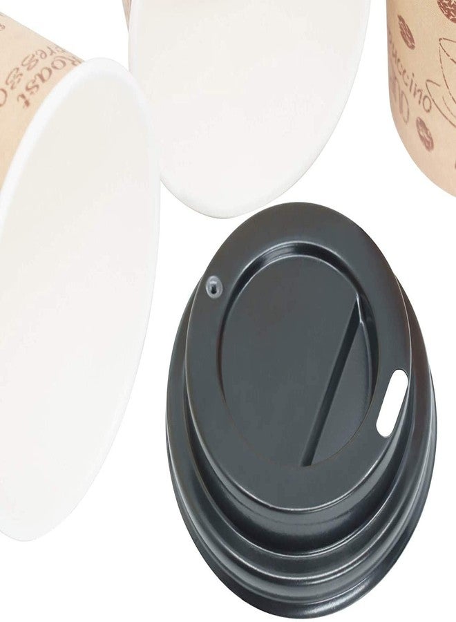 ECODESIGN-US 10 Ounce Disposable Paper Coffee Cups with Black Lids - 50 Sets - Coffee Cappuccino To Go Medium Portion - Image 5